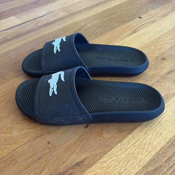 Lacoste Croco Water-repellent Synthetic Slides Black size 9 - Picture 3 of 6
